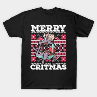 Ugly Christmas D20 Dice RPG Meme Role Play PnP Merry Critmas T-Shirt